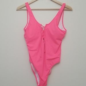 Victoria's Secret PINK Hot Pink Lace Up Swimsuit